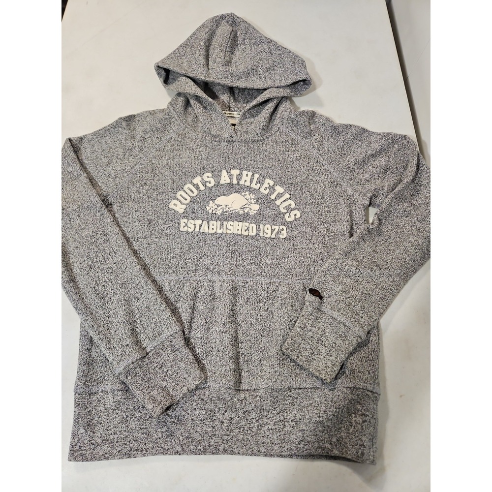 Roots Hoodie Unisex Medium Gray Marled 'Salt & Pepper' Athletic Pullover (750